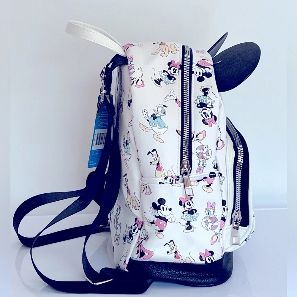 Adorable Multicolored Mickey Mouse & Friends Backpack with Iconic Ears. NWT.